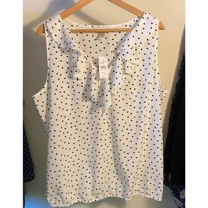 Loft polka dot sleeveless blouse